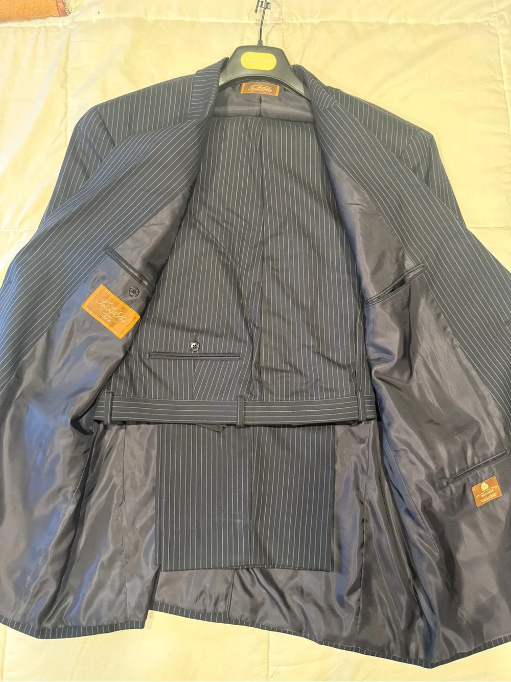 Tasso Elba Navy Pinstripe Suit Jacket
